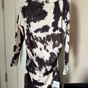 ASOS Cow Print Long Sleeve Dress